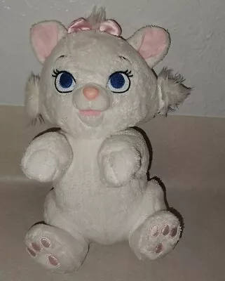 Disney Babies Marie Aristocats Plush White Kitten Cat Pink Bow 9  NO BLANKET • $4.79