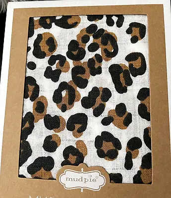Mud Pie LEOPARD PRINT Muslin Cotton UNISEX Baby Swaddle Blanket NIB • $13.79