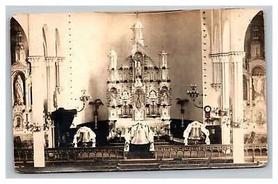 Vintage 1920's RPPC Postcard Catholic Church Altar Bells Beautiful • $20.97