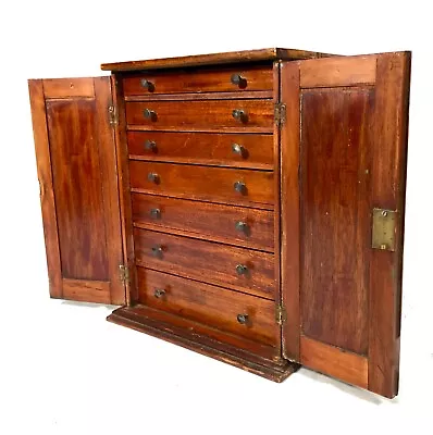 Antique 19th Century Wooden Tabletop Collectors Chest Of Drawers / Box C.1880 • £350.10