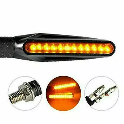 2x  Universal 12V Motorcycle LED Turn Signal Light Indicator Blinker Lamp Amber • $8.05