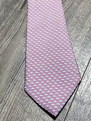 Vineyard Vines Whale Tie Mens Necktie Silk Pink Blue Novelty Nautical Marthas • $19.99