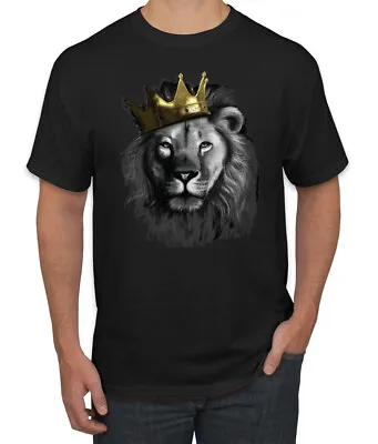 $22.99 • Buy King Lion With Gold Crown Art Animal Mens Graphic T-Shirt