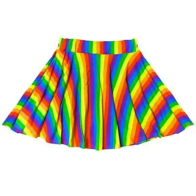 Kids Girls Rainbow Skater Skirt  Multi Color Ballet Dance Summer Wear Tutu Skirt • £5.99