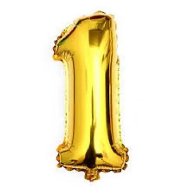 40 Metallic Gold Glossy One Year Old First Birthday 1 Month Number Float Balloon • $4.99