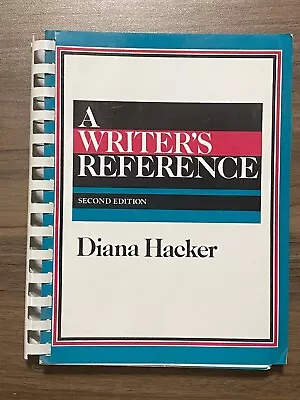 A Writer's Reference (1992 Second Edition By Hacker Diana) • $3.39