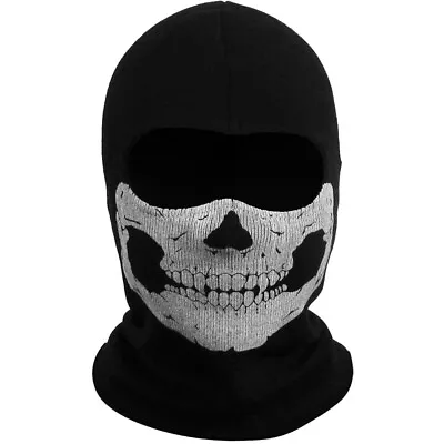 Balaclava Halloween Ghost 2 Hole Skull Face Mask Motorcycle Cycling Helmet Hood • $10.98