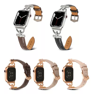 $20.44 • Buy For Apple Watch Series 8 7 6 5 4 Women Bracelet Leather Band Strap 40/44/41/45mm