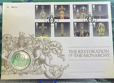 2010 Restoration Of The Monarchy Five Pounds £5 PNC Stamp Coin Cover • £4.99