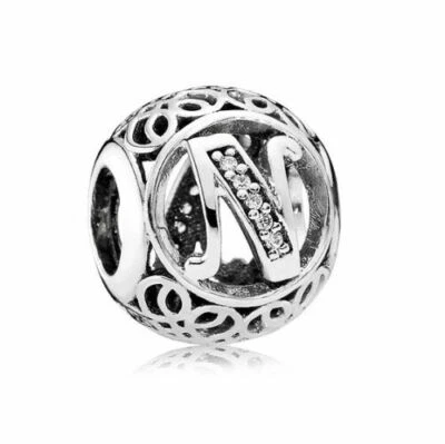 $49.95 • Buy Authentic PANDORA Vintage Letter N Openwork Charm - 791858CZ RETIRED