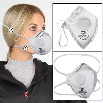 Safety Dust Masks Face Protection FFP3 NR Partculate Respirator FLAT FOLD • £2.90