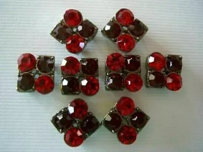 2 Hole Slider Beads Dazzler Lt Red/Dk Red  #8 • $8.50