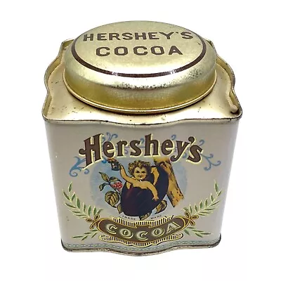 Vintage Hershey's Cocoa Tin Metal Food Storage Canister Lid Collectible Kitchen • $16