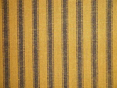 Mustard And Black Homespun Ticking Fabric | Primitive Stripe Cotton Fabric  • £16.36