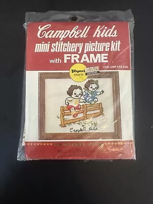 Vintage Campbell Soup Kids Framed Stitchery Kit C103  Jump & Run Vogart New • $7.99