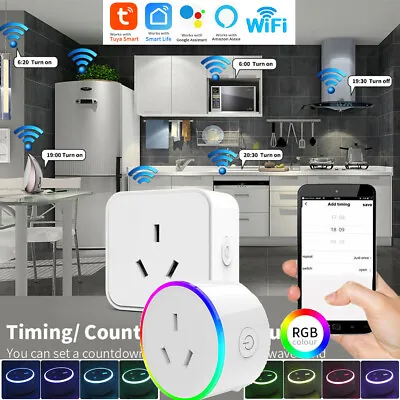 RGB Smart WIFI AU Plug Zigbee Switch Power Socket Voice Control For Alexa Google • $23.89