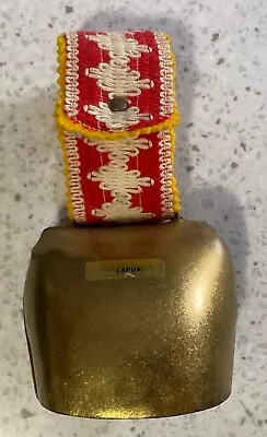 Vintage Brass Cow Bell Souvenir Of Lapua Finland With Decorative Ribbon • $12