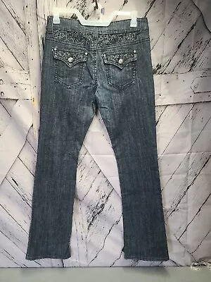 Zipper Premium Dark Blue Denim Jeans Size 1XL NWT Bling Pockets • $12.99