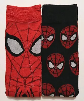 MARVEL SPIDER-MAN Socks (2 Pairs) SuperHero Fun Novelty Mens 8-12 Crew Socks NEW • $9.95