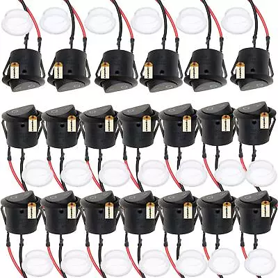 40PCS Round Switch Black AC 6A 250V 10A 125V 2 Pin ON/Off I/O SPST Snap In Mi... • $22.87