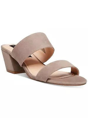 STEVEN Womens Beige Viviene Block Heel Slip On Leather Heeled Mules Shoes 10 M • $39.99