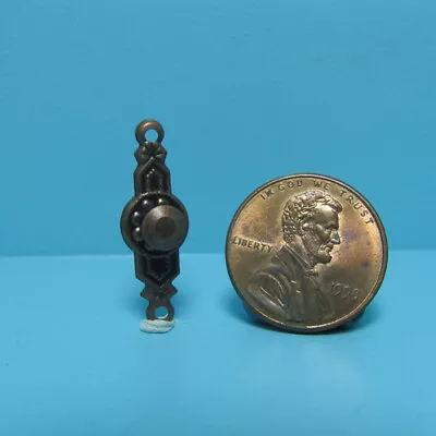 Dollhouse Miniature Old Rubbed Bronze Metal Door Knob With Ornate Plate CLA05511 • $2.24