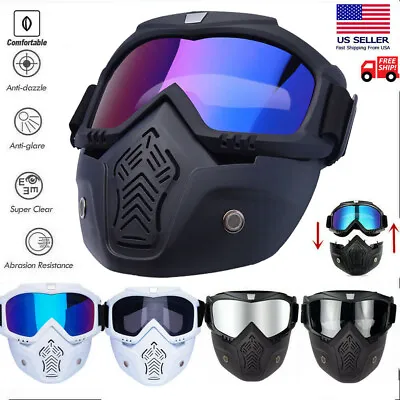 Protective Safety Goggles Detachable Face Mask Shield Anti-Scratch Work Glasses • $8.99