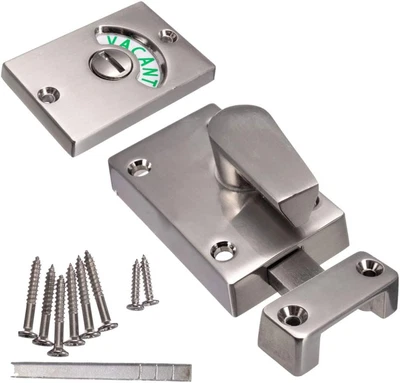 $20.76 • Buy Door Lock Indicator Toilet Bathroom Lock Vacant/Engaged Chrome Latch Indicating
