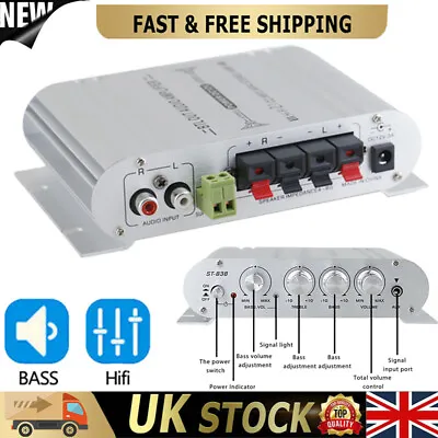 12V 40 Watt Car Audio Stereo Amplifier 2.1Channel HiFi Speaker Power Amp System • £15.98