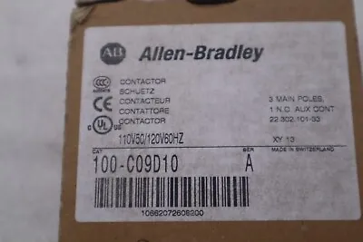 New Open Box Allen Bradley 100-c09d10 Contactor Iec 9 Amp 3 Pole Stock B-1385 • $71.99