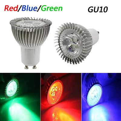 2/4/10Pcs GU10 Energy Saving Light Bulb LED Spot Lamp Bulb Red Blue Green Color • £7.99