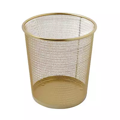 Ryder Gold Mesh Metal Trash Can 4.5 Gallon Wastebasket For Office • $24.68