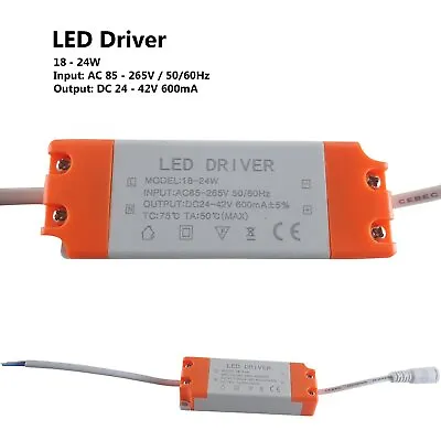 LED Driver Power Supply Transformer 24W DC 24 -42 V AC85-265 V LED MR16 Light • £7.89