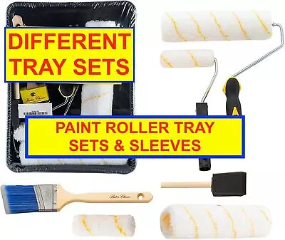 Paint Roller Tray Sets 4/7/9   Rollers Trays Mini Roller Sleeves  • £4.99