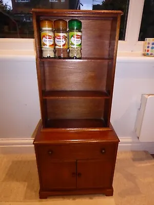 Vintage Miniature Dresser & Shelves Teak Mid Century Apprentice Sample Spices • $59.74