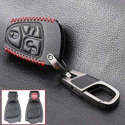 $10.79 • Buy Car Key Fob Case Cover Key Chain Leather For Mercedes-Benz C R CL GL SL CLK SLK