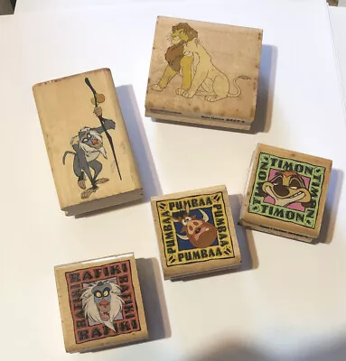 Lot Of 5 Wood Mounted Rubber Stampede Stamps Lion King Pre Owned • $15.99