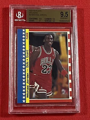 Michael Jordan 1987-88 Fleer Sticker #2 BGS 9.5 Gem Mint Chicago Bulls GOAT CARD • $18800