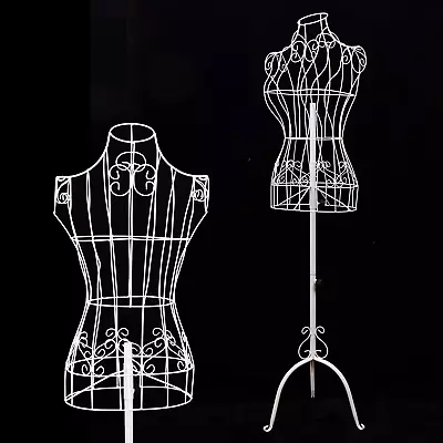 Female White Metal Steel Wire Mannequin Dress Form For Sewing Display • $121.99