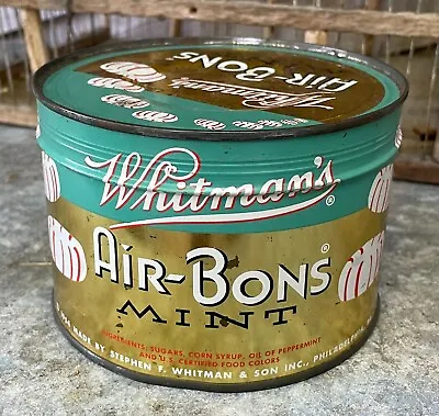 $24 • Buy Vintage Whitman's Air Bons Mint Candy Tin, 1954, NEVER OPENED  Air-Bons