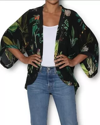 THE ARTISTS LABEL Women’s Ancient Botany 100% Silk Kimono Shawl Jacket One Size • $125