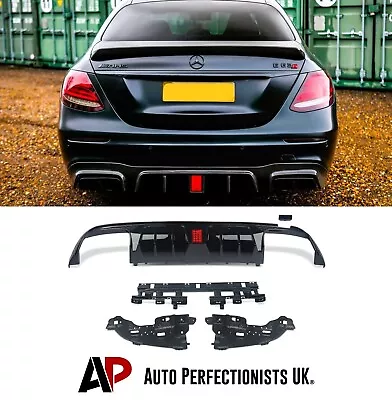 Mercedes E Class W213 AMG Line E63S Brabus Style Gloss Black Rear Diffuser 17-20 • $290.35