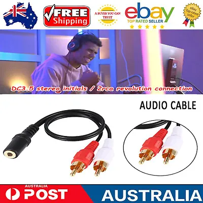 Male To 2RCA Female Audio Video Cable Stereo Jack Adapter Cord 3.5mm Aux Adapter • $7.49