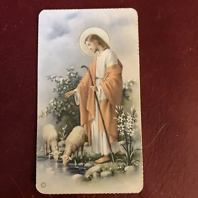 $1.99 • Buy Vintage Catholic Holy Card - Christ The Good Shepherd
