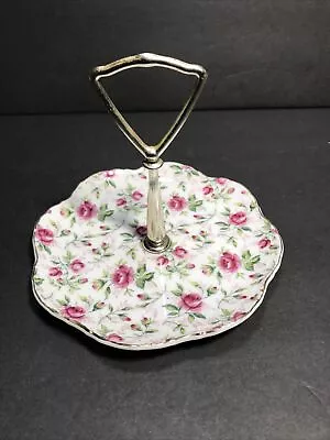 Vintage Lefton Violet Chintz Tea Tidbit/Candy Plate/Tray 6” Diameter X 5.5” T • $5.95