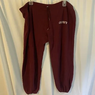 Vintage Velva Sheen Go Navy Burgundy/Maroon Jogger Sweatpants XL Made In USA • $28