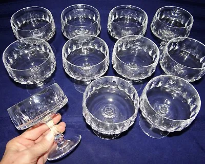 Josair VISCOUNT Set Of 11 Cut Crystal Champagne Sherbet Glasses Josephine Hutte • $64.99