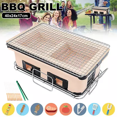 Charcoal BBQ Grill Japanese Korean Ceramic Hibachi BBQ Table Yakitori Barbecue • $59.99