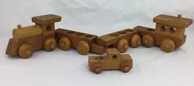 The Montgomery Schoolhouse Vermont Wooden Toys Vintage Wooden Train Set • $15