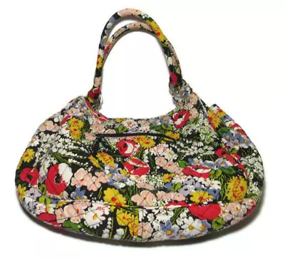 Vera Bradley Large Purse Retired Pattern Poppy Fields Magnetic Hobo Spring 2010 • $28.22